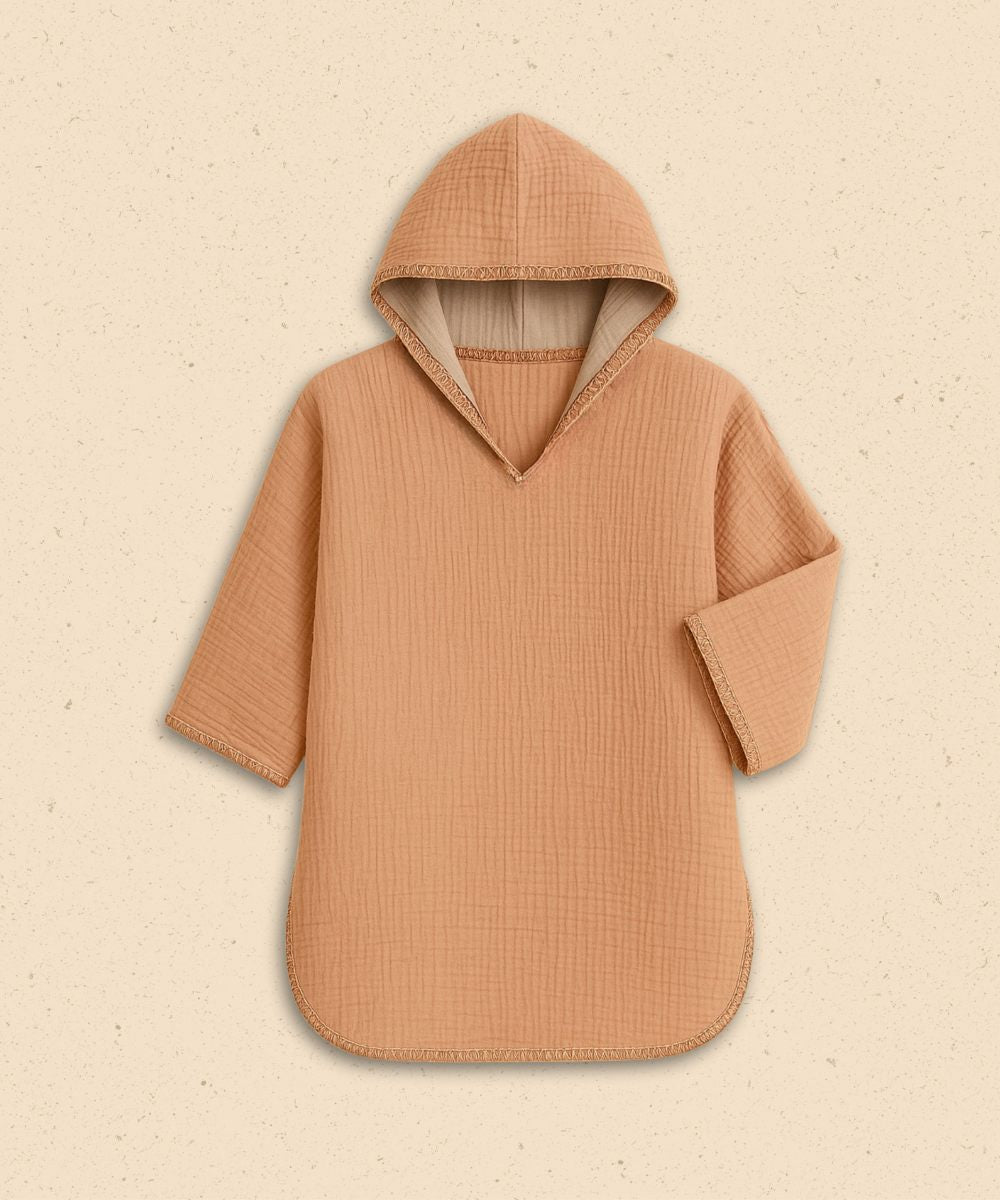 Poncho Gaze de coton Café thumbnail 2