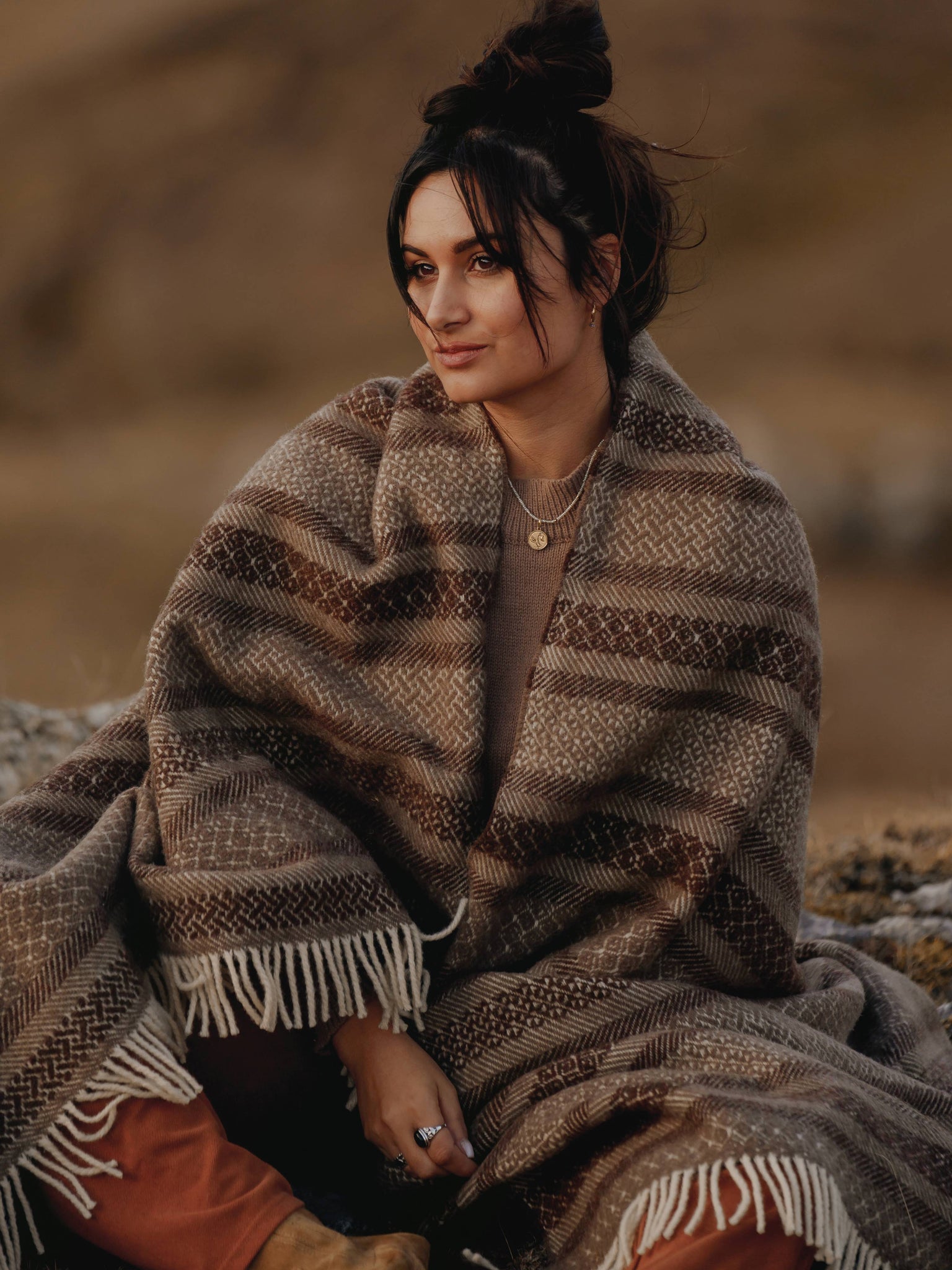 Plaid Laine Basque Chocolat thumbnail 2