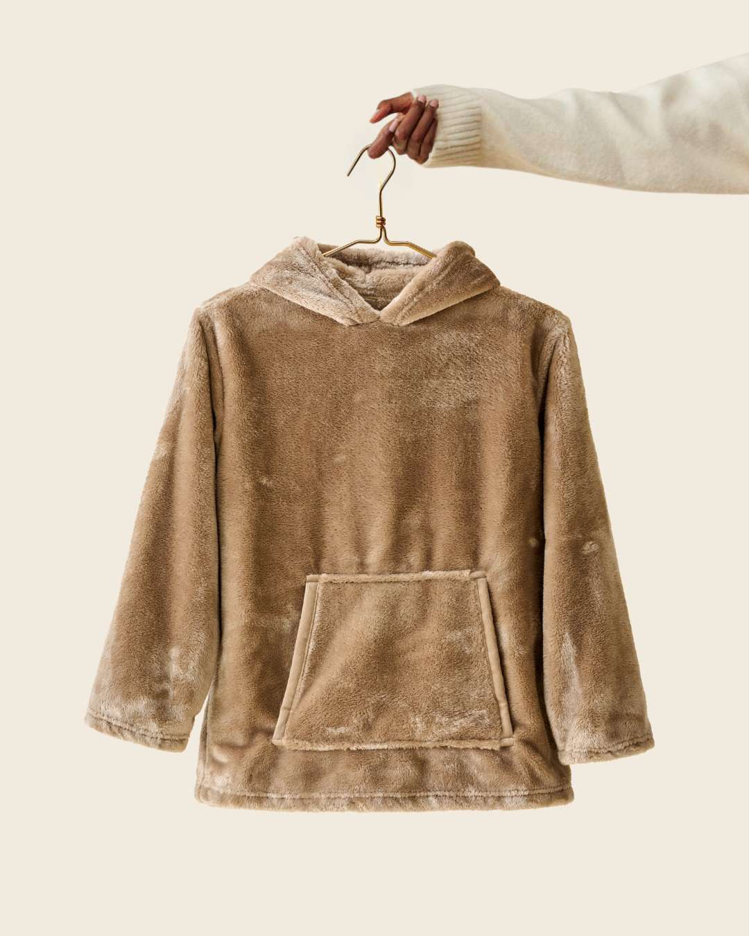 Pull plaid Enfant - Taupe thumbnail 1
