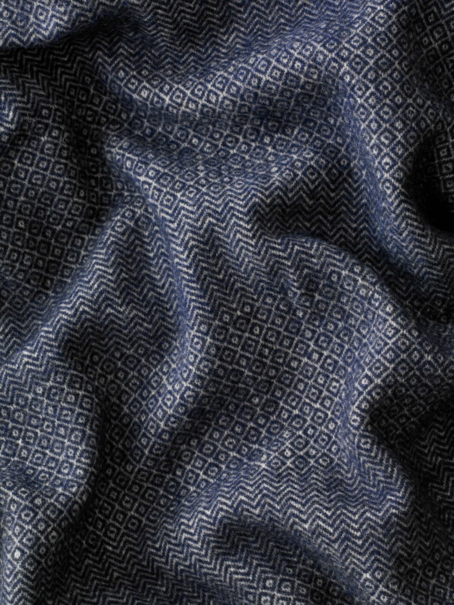 Plaid Laine Faux Unis marine thumbnail 1