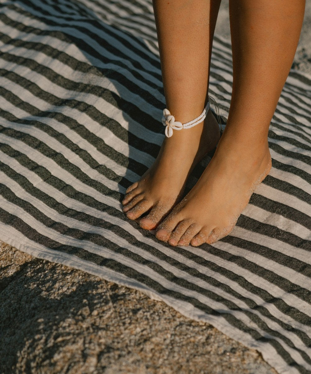 Fouta Rayée Grise