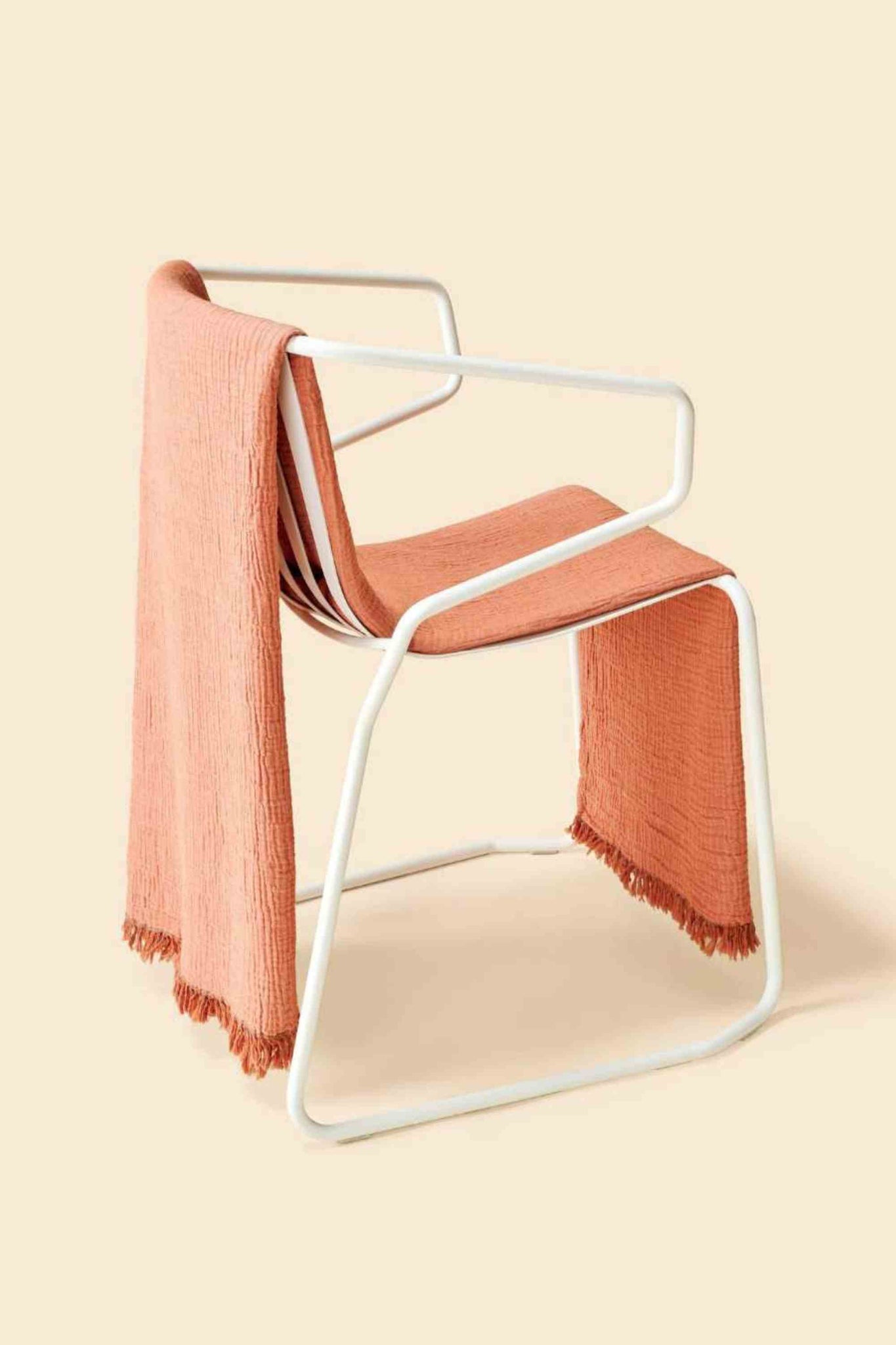Fouta Gaze de Coton Abricot thumbnail 2