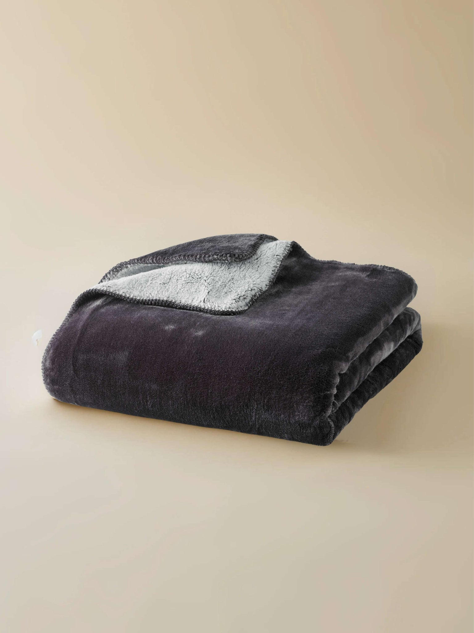 Plaid Cosy Bicolore gris anthracite thumbnail 4