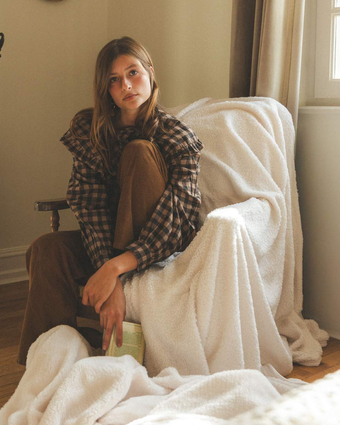 Plaid polaire Teddy beige thumbnail 7