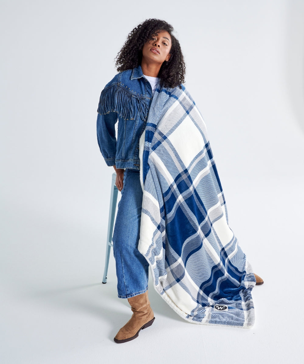Plaid polaire - Tartan Bleu