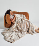 Plaid Fausse fourrure Frisson Naturel marron