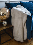 Plaid Cosy Bicolore gris clair