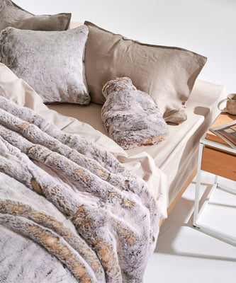Couvre-lit Fausse fourrure Frisson Naturel marron thumbnail 2
