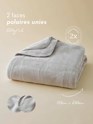 Plaid Cosy Bicolore gris clair thumbnail 6