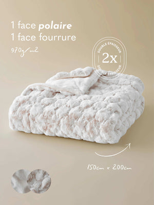 Plaid Fausse Fourrure Passion Beige thumbnail 7