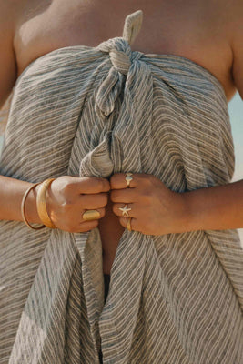 Fouta en lin Bixente Gris thumbnail 1