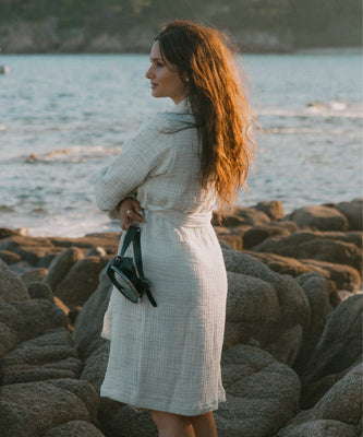 Peignoir Gaze de Coton Écru thumbnail 1