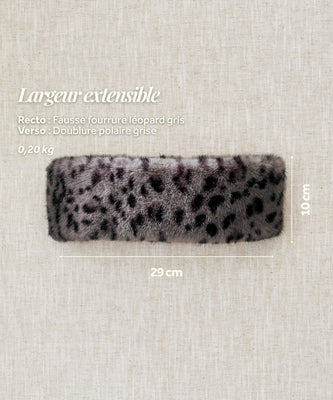 Bandeau Fourrure - Léopard Gris thumbnail 3