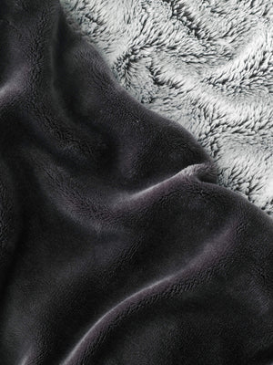Plaid Cosy Bicolore gris anthracite thumbnail 2