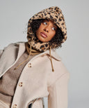 cagoule fourrure leopard