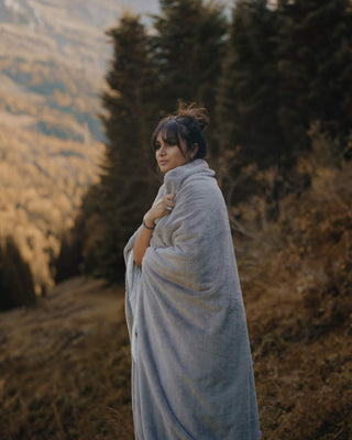 Plaid Cosy Bicolore Givre - gris clair thumbnail 2