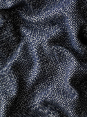 Plaid Laine Faux Unis marine thumbnail 1
