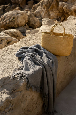 Fouta Gaze de Coton Gris thumbnail 1