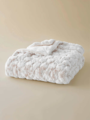 Plaid Fausse Fourrure Passion Beige thumbnail 2