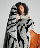 plaid fausse fourrure zebre