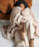 plaid fourrure sensation beige
